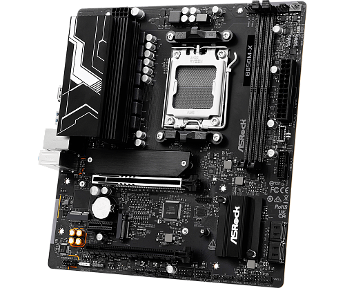 Матплата ASRock B850M-X, AM5, mATX, 2DDR-5, 2xPCI-Ex16, 4SATA, 2xM.2, HDMI, DP, 13USB