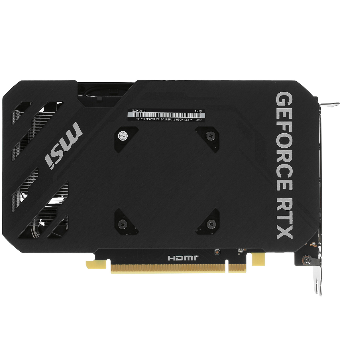 GF RTX4060Ti, MSI Ventus 2X Black OC, 2580MHz/18000MHz, 128bit, 8GB GDDR6, HDMI, 3xDP