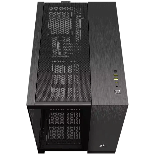 CORSAIR 2500X Micro ATX Dual Chamber PC Case - Black/Obsidian Aluminum