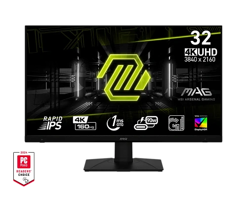 Монитор 32" MSI MAG 322UPF,Black,Rapid IPS,3840x2160@160Hz,400кд/м2,1000:1,1ms,3xUSB,USB-C,2xHDMI,DP