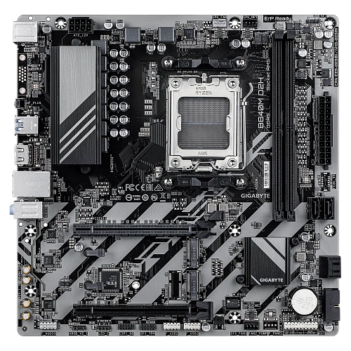Матплата Gigabyte B840M D2H, AM5, mATX, 2DDR-5, 2xPCI-Ex16, 4SATA, 2xM.2, HDMI, 9USB