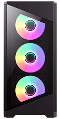 Корпус GameMax Destroyer TGB, Midi Tower, m-ATX, Black, 2x3.5"/3x2.5", 2xUSB2.0, USB3.0