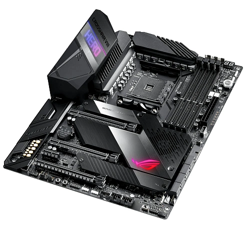 Матплата Asus ROG Crosshair VIII Hero (Wi-Fi), AM4, ATX, 4DDR-4, 3xPCI-Ex16, 8SATA, 2xM.2, 19USB