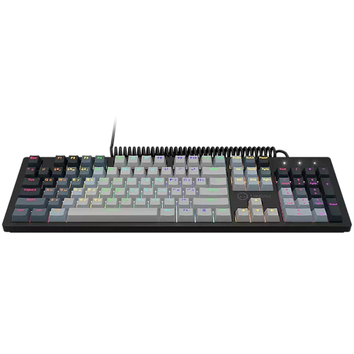 LORGAR Azar 514, Wired mechanical gaming keyboard, RGB backlight, 1680000 colour variations, 18 modes, keys number: 104, 50M clicks, linear dream switches, spring cable up to 3.4m, ABS plastic+metal, magnetic cover, 450*136*39mm, 1.17kg, white, EN+RU layo