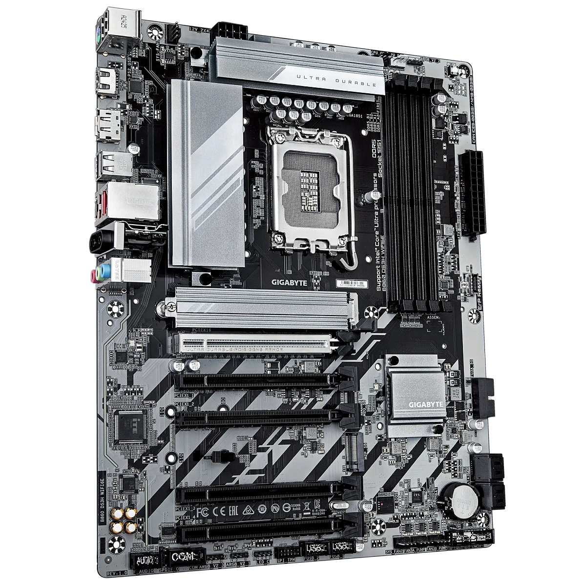 Матплата Gigabyte B860 DS3H WiFi6E, iB860, S1851, ATX, 4DDR-5, 1xPCI-Ex16, 2xM.2, HDMI, DP, 13USB