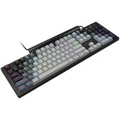 LORGAR Azar 514, Wired mechanical gaming keyboard, RGB backlight, 1680000 colour variations, 18 modes, keys number: 104, 50M clicks, linear dream switches, spring cable up to 3.4m, ABS plastic+metal, magnetic cover, 450*136*39mm, 1.17kg, white, EN+RU layo