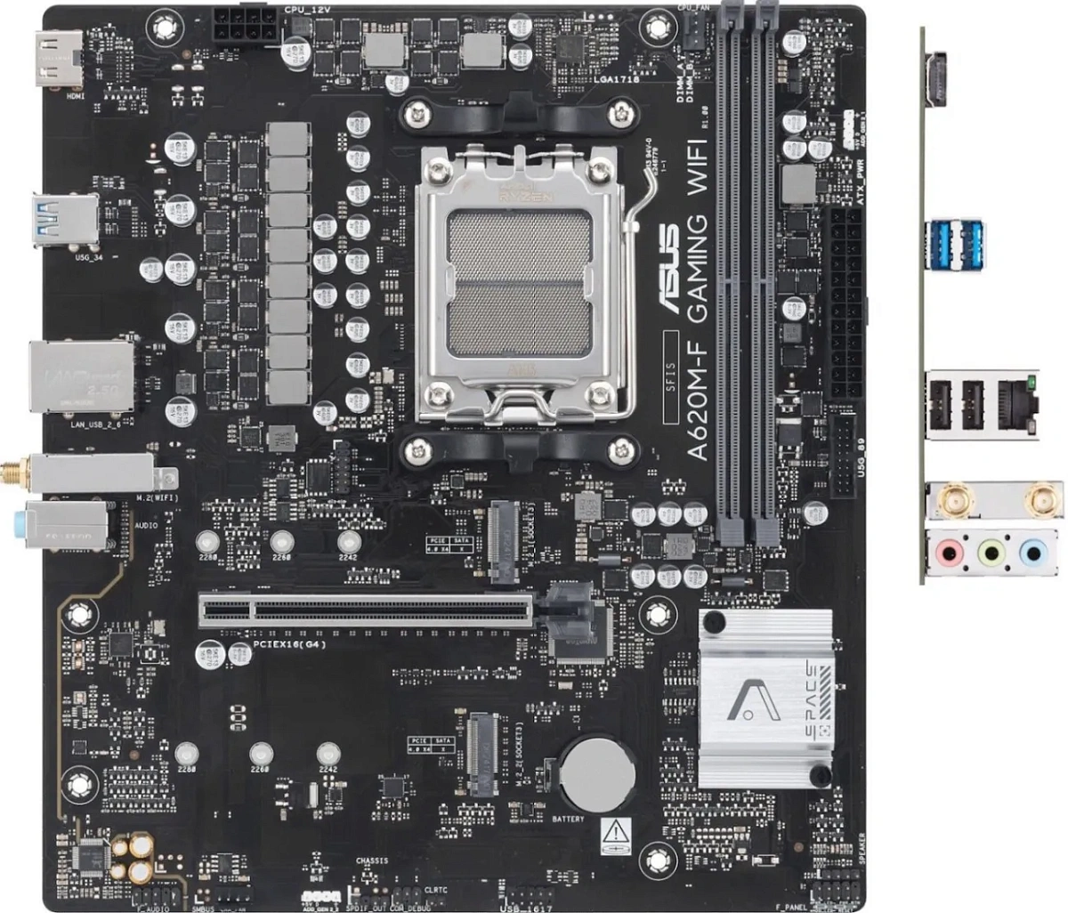 Материнская плата ASUS A620M-F GAMING WIFI AM5 2xDDR5 Non-SATA 2xM.2 HDMI mATX