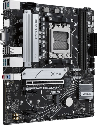 Матплата Asus Prime B650M-K, AM5, mATX, 2DDR-5, 1хPCI-Ex16, 4SATA, 2xM.2, VGA, HDMI, 12USB