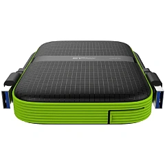 Silicon Power Armor - A60 2TB Portable HDD USB 3.2 Gen1 Black/Green, Shockproof MIL-STD 810G Method 516.6 Procedure IV, Water-resistant IPX4, LED light