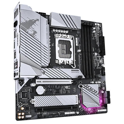 Матплата Gigabyte B760M Aorus Elite WiFi6E Gen5, iB760,S1700,mATX,4DDR-5,4SATA,2xM.2,HDMI,DP,16USB