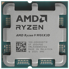 AMD CPU Desktop Ryzen 9 16/32T 9950X3D (4.3GHz/5.7GHz,144MB,170W,AM5) tray, with Radeon Graphics