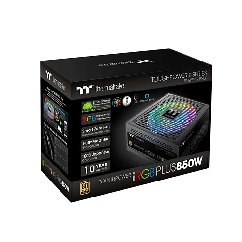 БП ATX 850W Thermaltake Toughpower iRGB Plus, Gold, 20+4/24+4+8/24+8+8, 14sm, 6x6+2p PCI-E