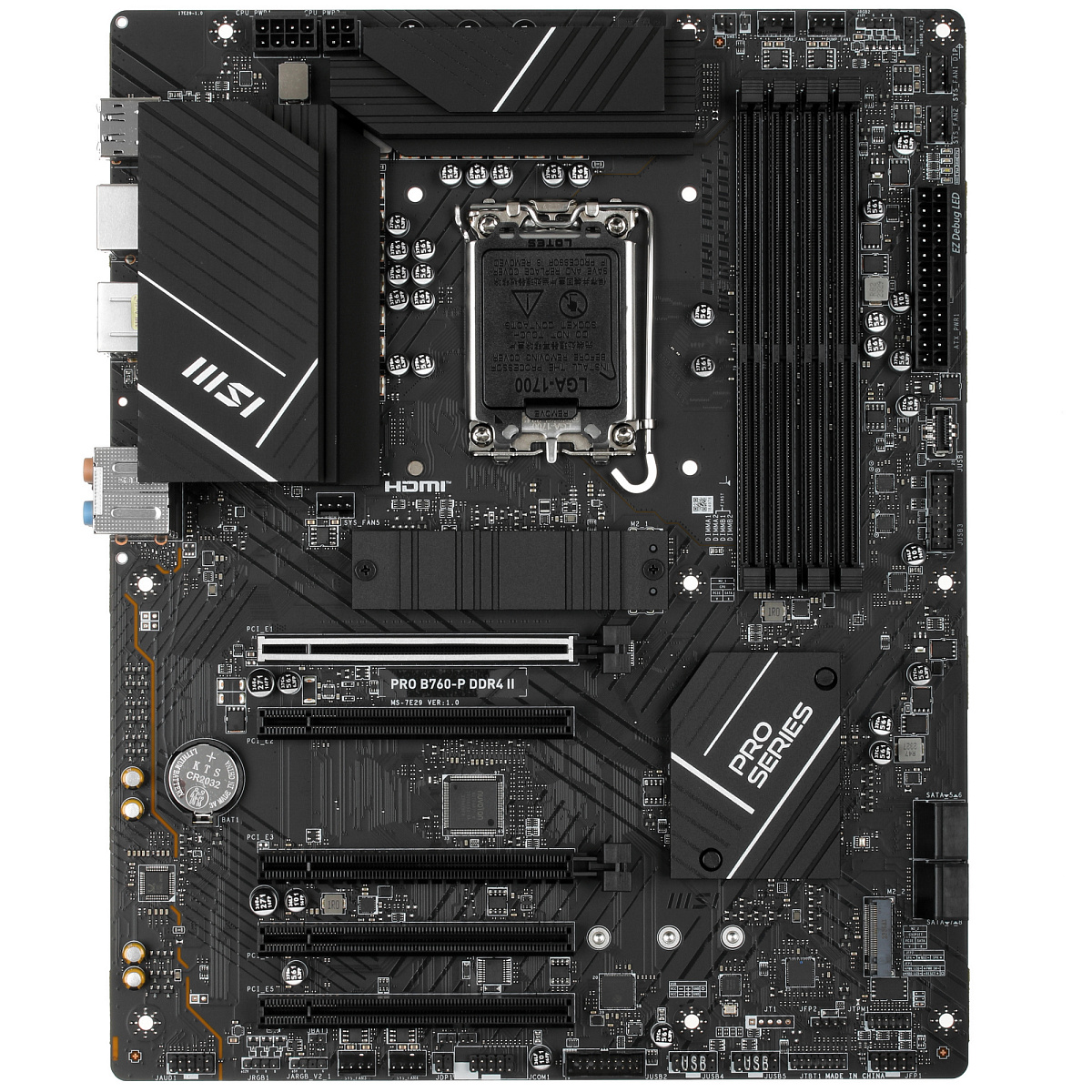 Матплата MSI PRO B760-P DDR4 II, iB760, S1700, ATX, 4DDR-4, 5xPCI-Ex16, 4SATA, 2xM.2, HDMI, DP,14USB