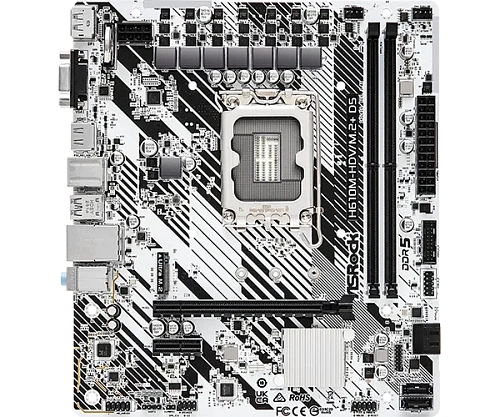 Матплата ASRock H610M-HDV/M.2+ D5,iH610,S1700,mATX,2DDR-5,1xPCI-Ex16,4SATA,1xM.2,VGA,HDMI,DP,15USB