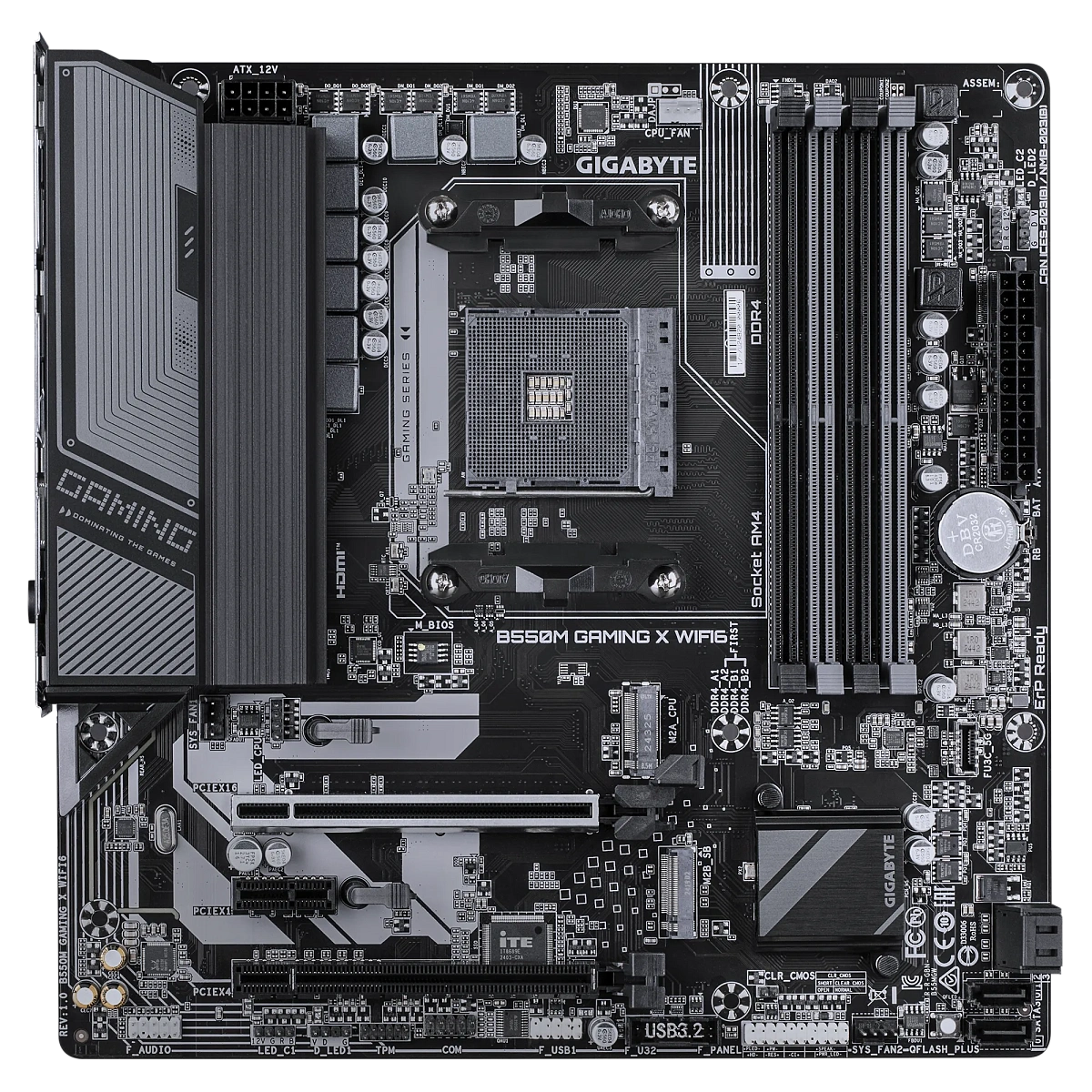 Матплата Gigabyte B550M Gaming X WiFi6, AM4, mATX, 4DDR-4, 2xPCI-Ex16, 4SATA, 2xM.2, DP, HDMI, 11USB