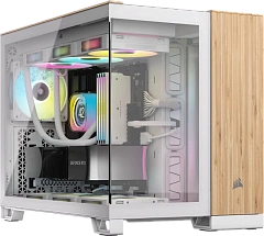 Корпус Corsair 2500X, Midi Tower, m-ATX, White - Bamboo Wood, 2x3.5"/4x2.5", 2xUSB3.2, USB-C