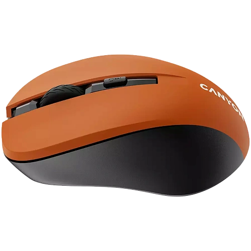 CNE-CMSW1O CANYON мышь, цвет - оранжевый, беспроводная 2.4 Гц, DPI 800/1000/1200 DPI, 3 кнопки и колесо прокрутки, прорезиненное покрытие