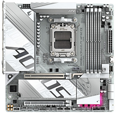 Матплата Gigabyte B850M A ELITE WiFi6E ICE, AM5, mATX, 4DDR-5, 2xPCI-Ex16, 4SATA,2xM.2,HDMI,DP,19USB