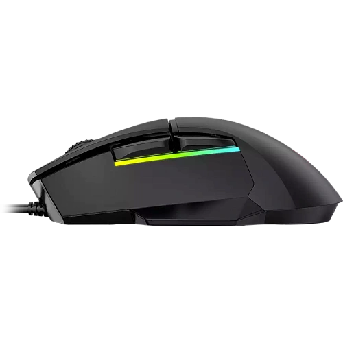 LORGAR Jetter 357, gaming mouse, Optical Gaming Mouse with 6 programmable buttons, Pixart ATG4090 sensor, DPI can be up to 8000, 30 million times key life, 1.8m PVC USB cable, Matt UV coating and RGB lights with 4 LED flowing mode, size:124.90*71.65*41.36