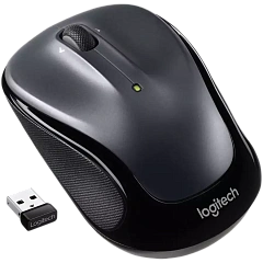 Мышь беспроводная Logitech M325 Dark Silver (темно-серая, оптическая, 1000dpi, 2.4 GHz/USB-ресивер (Logitech Unifying®), 5 кнопок (горизонтальная прокрутка), 1 батарея типа AA)