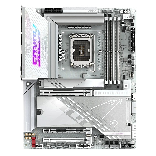 Матплата Gigabyte Z890 Aorus Pro Ice, iZ890, S1851, ATX, 4DDR-5, 3xPCI-Ex16, 4SATA,5xM.2,USB-C,16USB