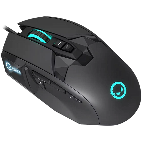 LORGAR Stricter 579, gaming mouse, 9 programmable buttons, Pixart PMW3336 sensor, DPI up to 12 000, 50 million clicks buttons lifespan, 2 switches, built-in display, 1.8m USB soft silicone cable, Matt UV coating with glossy parts and RGB lights with 4 LED