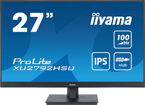 Монитор 27" iiyama ProLite XU2792HSU-B6, Black, IPS, 1920x1080@100Hz, 250кд/м2, 1300:1,0.4ms,HDMI,DP