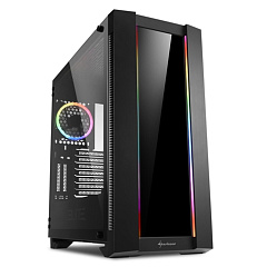Корпус Sharkoon ELITE SHARK CA200G, Midi Tower, E-ATX, Black, 4x3.5"/7x2.5", 2xUSB2.0, 2xUSB3.0