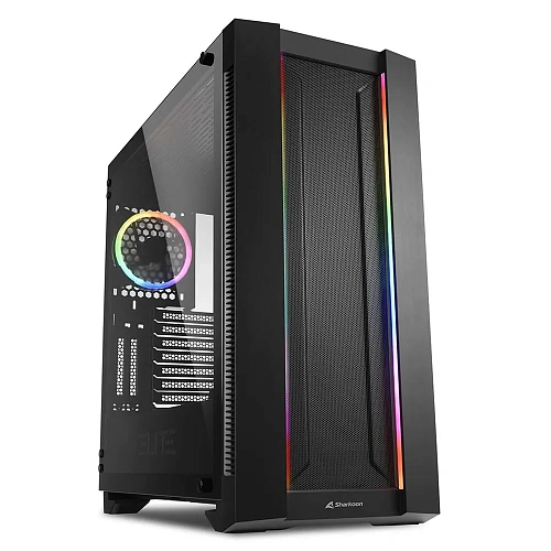 Корпус Sharkoon ELITE SHARK CA200M, Midi Tower, E-ATX, Black, 4x3.5"/7x2.5", 2xUSB2.0, 2xUSB3.0