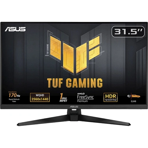 Монитор 31.5" Asus TUF Gaming VG32AQA1A, Black, VA, 2560x1440@170Hz, 300кд/м2, 3000:1, 1ms,2xHDMI,DP