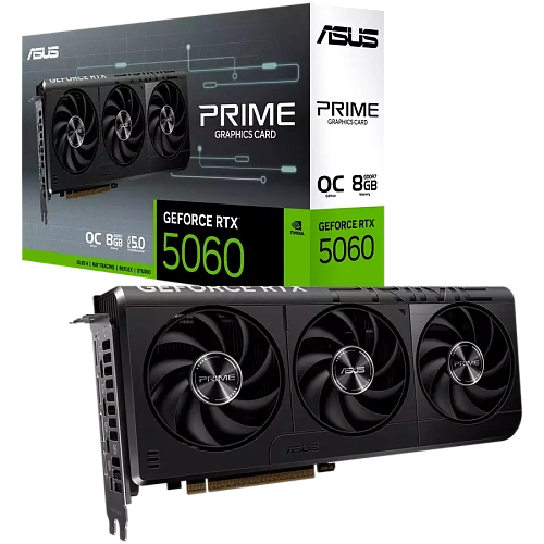 Видеокарта ASUS GeForce PRIME-RTX5060-O8G, 8GB GDDR7 128-bit 1xHDMI 3xDP PRIME-RTX5060-O8G