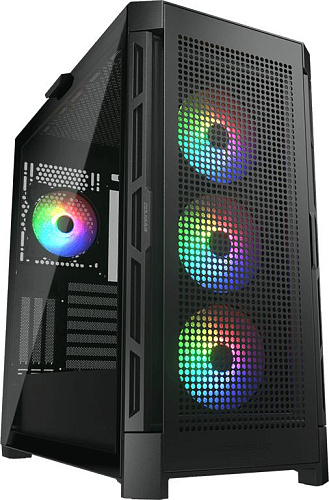 Корпус Cougar Duoface Pro RGB, Midi Tower, E-ATX, 2x3.5"/2x2.5" HDD ,4xUSB , Mic/Audio, Black, RGB