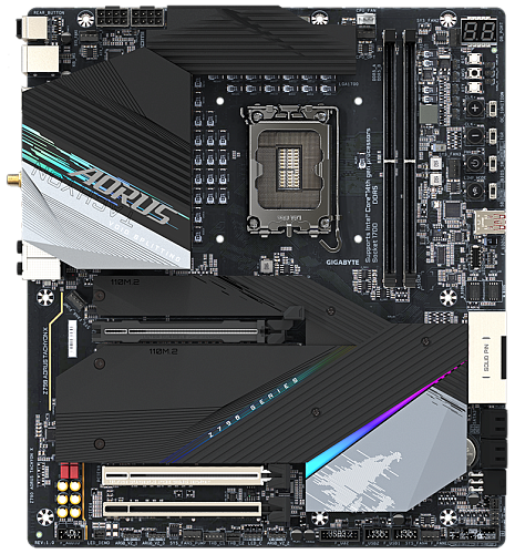 Матплата Gigabyte Z790 Aorus Tachyon X, iZ790, S1700, E-ATX,2DDR-5,3xPCI-Ex16,4SATA,4xM.2,HDMI,16USB