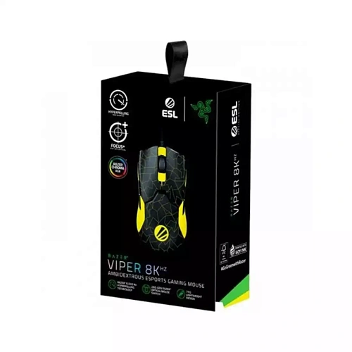 Мышь Razer Viper 8KHz - ESL Edit, Black-Yellow, Wired, Gaming, Optical, 20000dpi, RGB backlight, USB