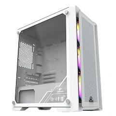Корпус Wintek Andromeda D531-W TG, Midi Tower, m-ATX, White, 1x2.5"/2x3.5", 3xUSB, RGB