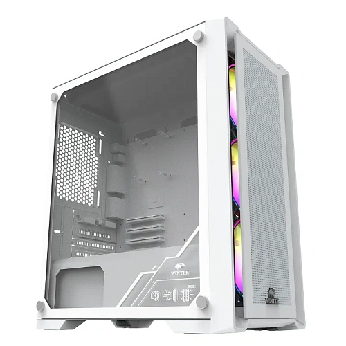 Корпус Wintek Andromeda D531-W TG, Midi Tower, m-ATX, White, 1x2.5"/2x3.5", 3xUSB, RGB