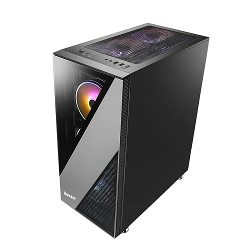 Корпус HuntKey GX660T, Midi Tower, ATX, m-ATX, Black, 2x3.5"/2x2.5", 2xUSB2.0, USB3.0