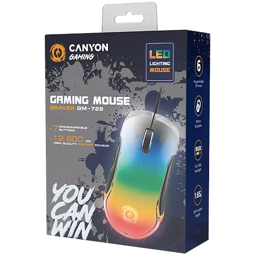 CANYON mouse Braver GM-728 LED Crystal 7buttons Wired Black