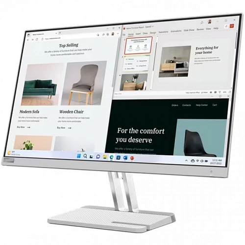 Монитор 27" Lenovo L27e-40, Cloud Grey, VA, 1920x1080@100Hz, 300кд/м2, 3000:1, 4ms, VGA, 2хHDMI