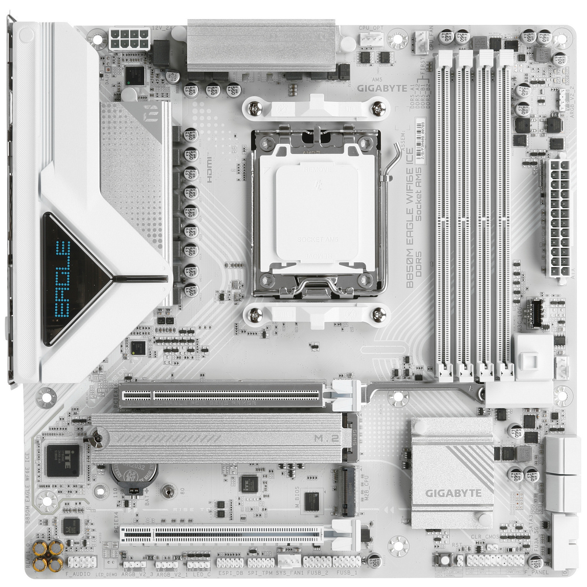 Матплата Gigabyte B850M Eagle WiFi6E Ice, AM5, mATX, 4DDR-5, 2xPCI-Ex16, 4SATA,2xM.2,HDMI,2xDP,15USB