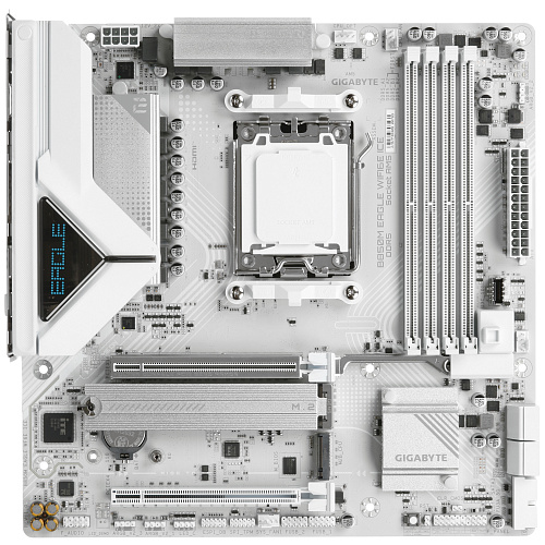 Матплата Gigabyte B850M Eagle WiFi6E Ice, AM5, mATX, 4DDR-5, 2xPCI-Ex16, 4SATA,2xM.2,HDMI,2xDP,15USB