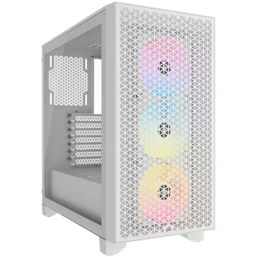 Corsair 3000D RGB Tempered Glass Mid-Tower, White