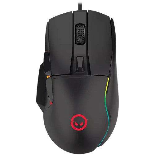 LORGAR Jetter 357, gaming mouse, Optical Gaming Mouse with 6 programmable buttons, Pixart ATG4090 sensor, DPI can be up to 8000, 30 million times key life, 1.8m PVC USB cable, Matt UV coating and RGB lights with 4 LED flowing mode, size:124.90*71.65*41.36