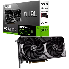 Видеокарта ASUS GeForce RTX5060Ti 16Gb, DUAL OC Edition GDDR7 128-bit 1xHDMI 3xDP DUAL-RTX5060TI-O16G