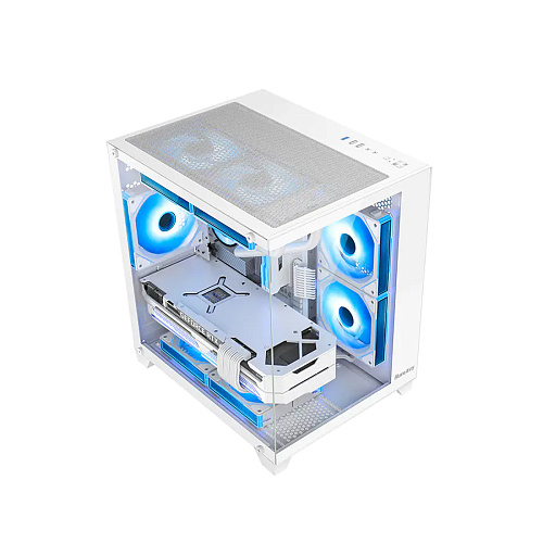 Корпус HuntKey S900, Mini Tower, m-ATX, m-ITX, White, 2x3.5"/1x2.5", 2xUSB2.0, USB3.0