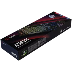 LORGAR Azar 514, Wired mechanical gaming keyboard, RGB backlight, 1680000 colour variations, 18 modes, keys number: 104, 50M clicks, linear dream switches, spring cable up to 3.4m, ABS plastic+metal, magnetic cover, 450*136*39mm, 1.17kg, black, EN+RU layo